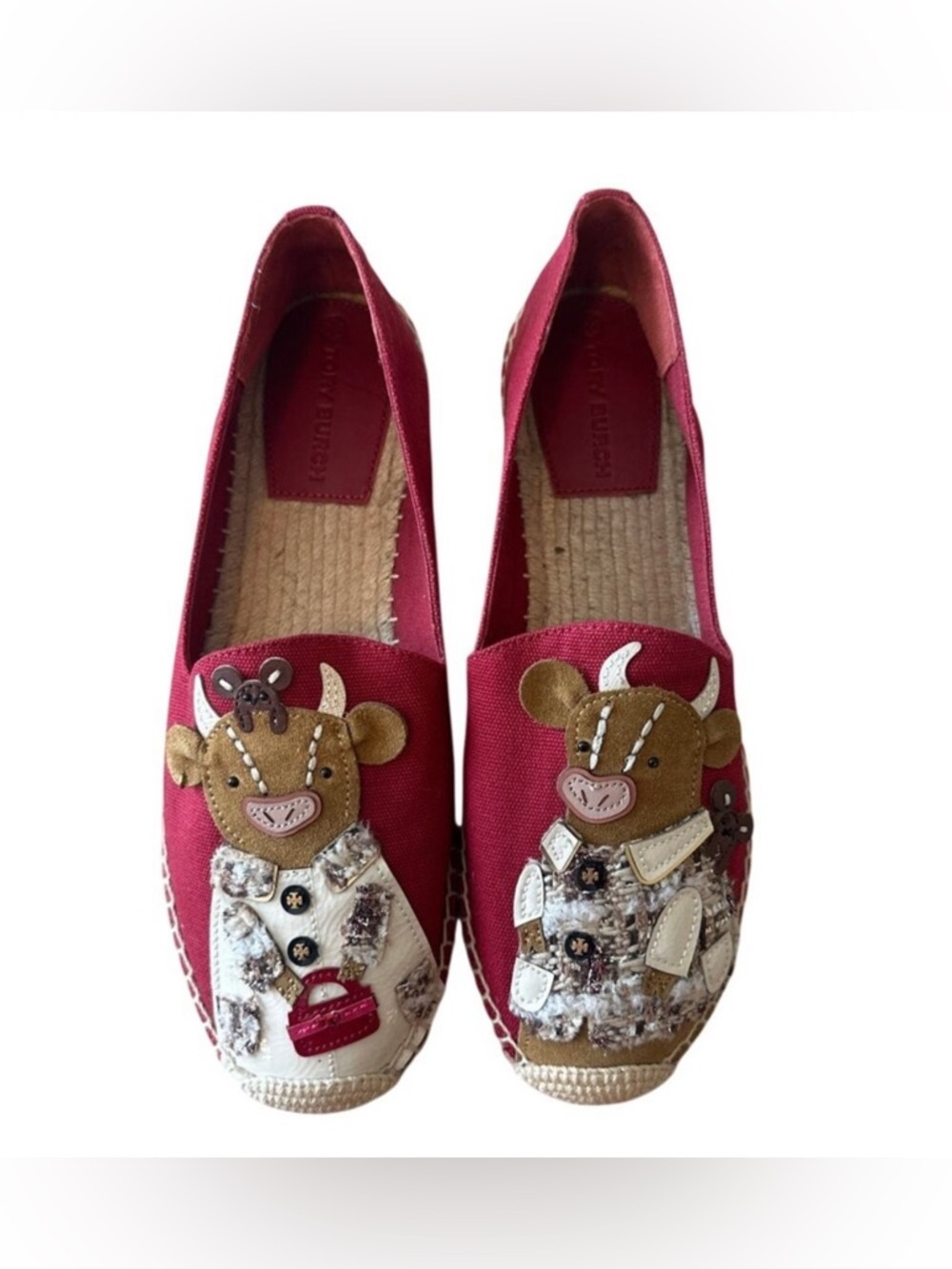Tory Burch Ozzie Ox Espadrilles Lunar New Year Red Size 9‎ Rare